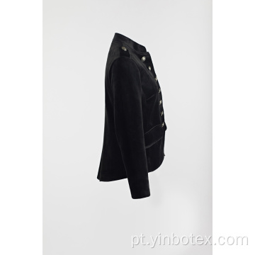 Blazer de botão preto combinado com extensão